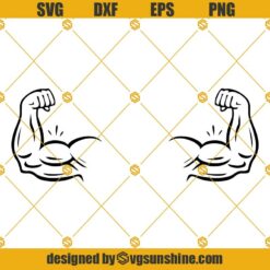 Two Bicep Bodybuilding Dumbbell Sports  SVG PNG DXF EPS Files For Silhouette