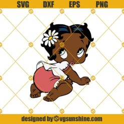 Baby Betty Boop Black SVG, Cute Afro Baby SVG, Baby Betty Boop African American Cartoon SVG PNG DXF EPS