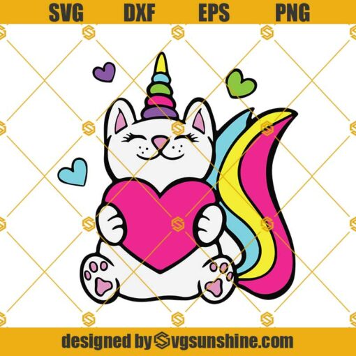 Unicorn SVG PNG DXF EPS Files For Silhouette, Unicorn SVG, Caticorn Unicorn Kitty Clipart, Png, Dxf, Pdf