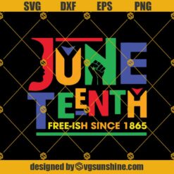 Juneteenth Free-ish Since 1865 SVG PNG DXF EPS Files For Silhouette, Juneteenth Svg