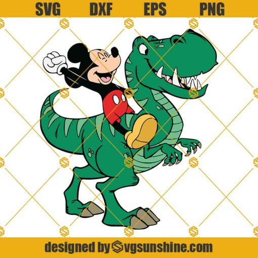 Mickey And Dinosaur SVG PNG DXF EPS Files For Silhouette, Mickey Svg, Cricut Files, Dinosaur Svg, Cut Files, Funny Svg, Family Svg, Kids Svg, Mom Svg, Disney Svg