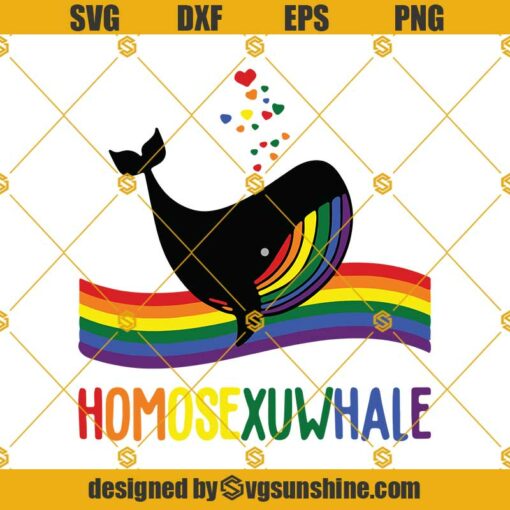 Rainbow Homosexuwhale SVG PNG DXF EPS Files For Silhouette, Rainbow SVG, Homosexuwhale SVG