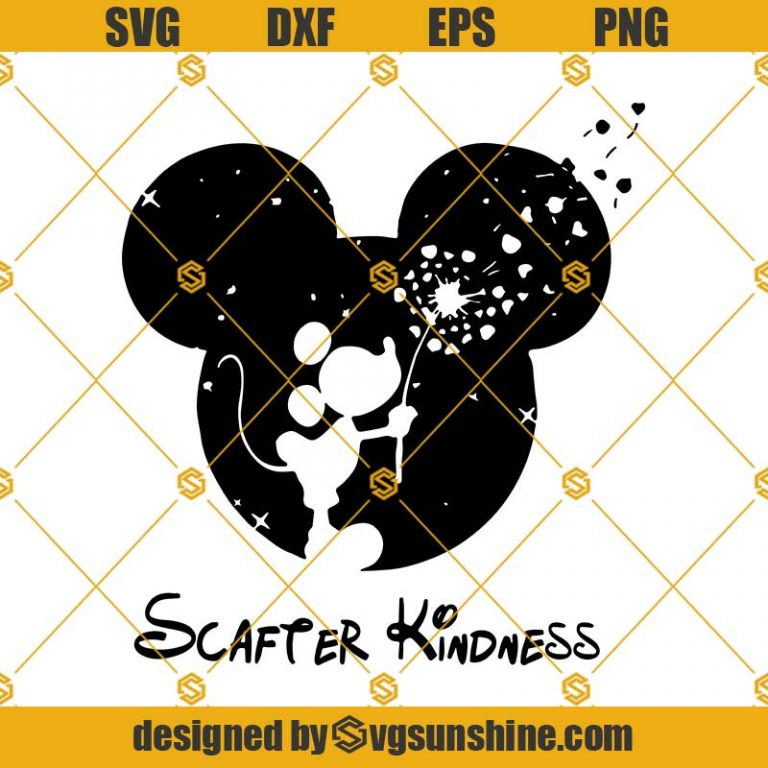 Scatter Kindness Mickey Mouse SVG PNG DXF EPS Files For Silhouette ...