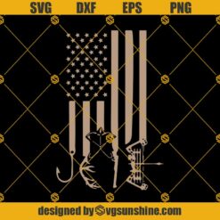 American Hunter SVG PNG DXF EPS Files For Silhouette, Hunter Svg, American Flag Svg