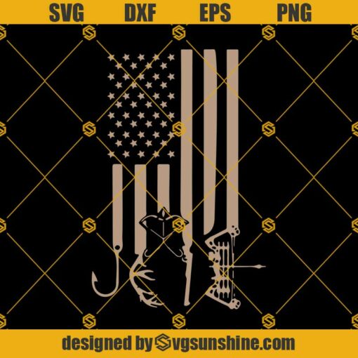 American Hunter SVG PNG DXF EPS Files For Silhouette, Hunter Svg, American Flag Svg