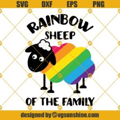 Rainbow Sheep Of The Family SVG PNG DXF EPS Files For Silhouette, LGBT Pride SVG