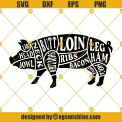 Butcher Pig SVG PNG DXF EPS Files For Silhouette, Butcher Pig SVG, Vector Pig Cuts,  Chef Svg Clipart, Bbq Butcher Silhouette