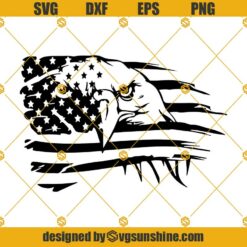 Eagle Through Flag SVG PNG DXF EPS Files For Silhouette, Eagle  SVG, Flag SVG