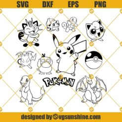 Pokemon SVG PNG DXF EPS Files For Silhouette, Pokemon Svg Bundle,Pokemon Silhouette