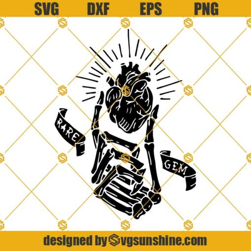 Rare Gem Heart Skeleton Hand SVG PNG DXF EPS Files For Silhouette, Skeleton Heart Hands, Skeleton Hand, Skeleton Svg, Heart Svg