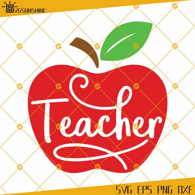 Teacher Apple SVG, Apple SVG, Apple Clipart, Teacher SVG - Sunshine