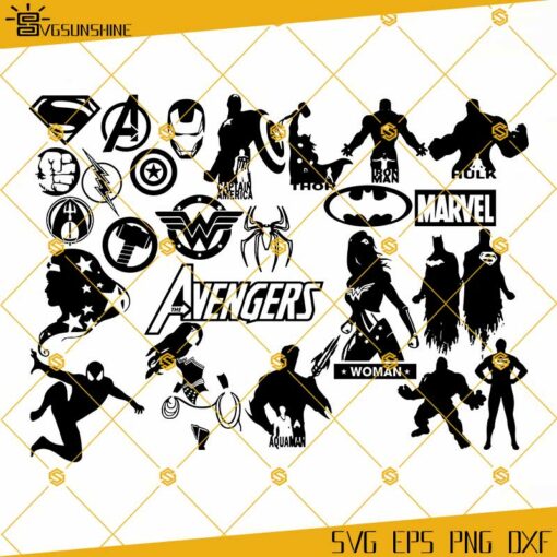 Superheroes SVG Bundle, Superhero SVG, Superhero Logo SVG, Superhero Logo Clipart