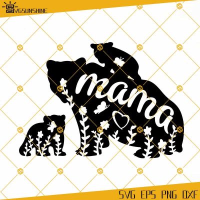 Mama Bear SVG, Happy Mothers Day SVG, Mommy SVG, Bear Family SVG PNG ...