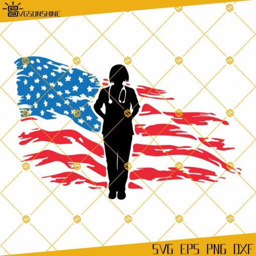 Nurse SVG, Nurse USA Flag SVG, RN SVG, Nurse Shirt SVG PNG DXF EPS