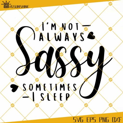 I’m Not Always Sassy Sometimes I Sleep SVG, Funny SVG For Woman, PNG For Girl, Digital File, Cut File For Cricut