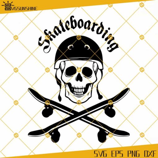 Skull Skeleton Skateboarding SVG, Skater SVG, Skateboard Clipart, Skate Boarding SVG PNG DXF EPS