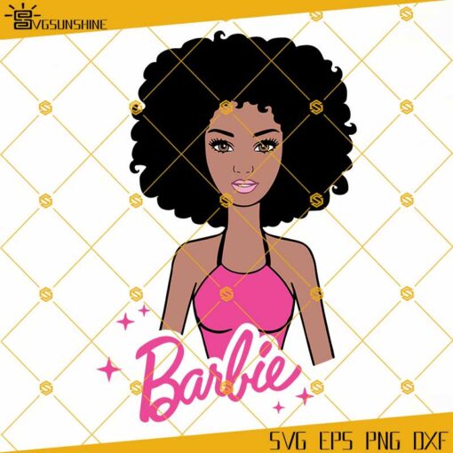 Barbie Afro SVG, Barbie Doll SVG, Barbie Black Girl SVG