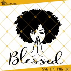 Black Woman Praying SVG, Woman Praying SVG, Praying Hands SVG, Black Girl SVG