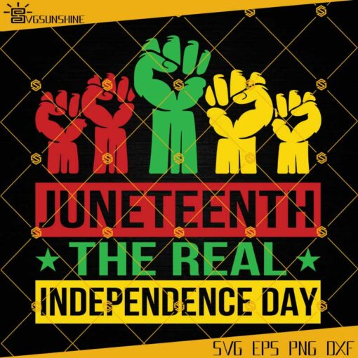 Juneteenth The Real Independence Day SVG, BLM SVG PNG DXF EPS, Cricut Cut File, Clipart Digital File