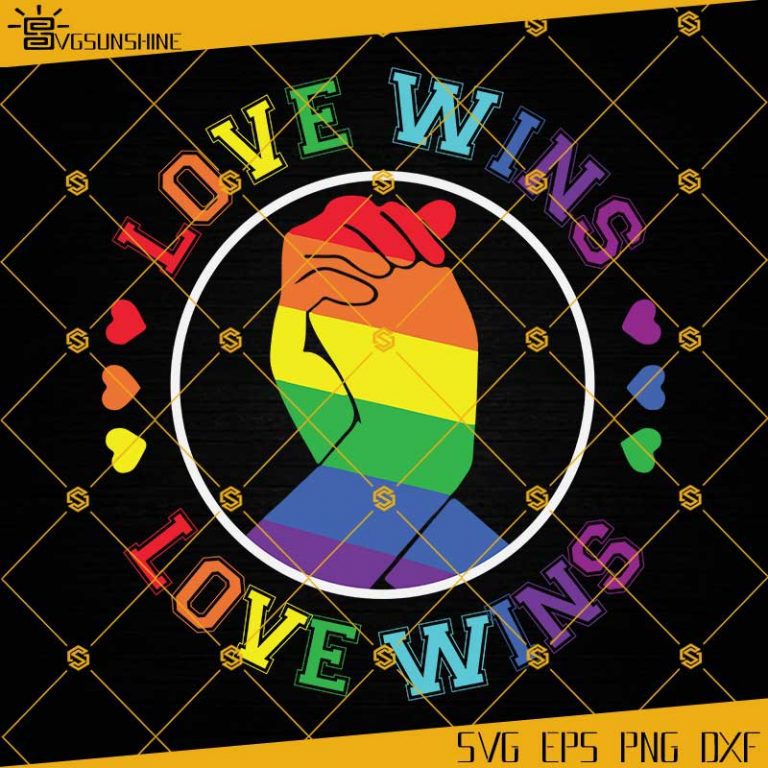 Love Wins LGBT Pride SVG, Pride Month SVG Cricut Cut File, Clipart ...