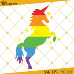 Rainbow Unicorn SVG PNG EPS DXF
