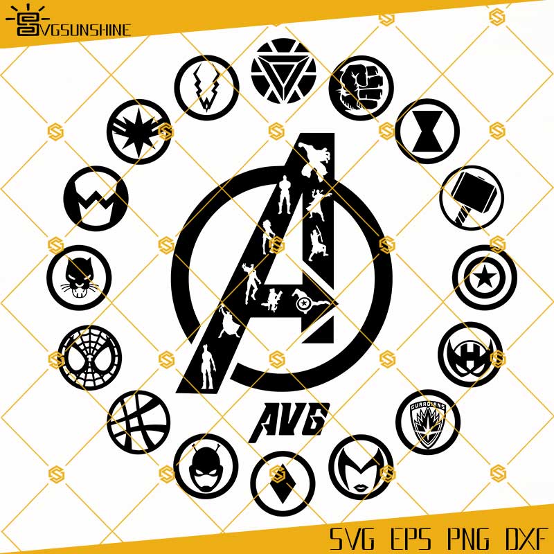 Avengers Circle SVG, Avengers SVG, Avengers Logos SVG, Avengers Cut ...