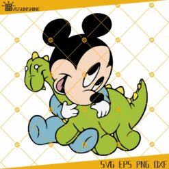 Baby Mickey SVG, Disney Babies SVG, Disney SVG, Baby Mickey And Dinosaur SVG, Disney Babies SVG, Mickey Printable File, Clipart