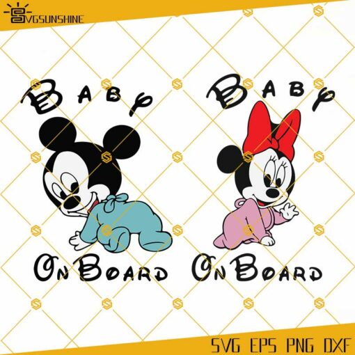 Baby On Board Mickey And Minnie Mouse Disney SVG, Mickey Mouse SVG, Baby On Board Disney SVG