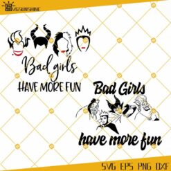 Disney Villains Bad Girls SVG PNG DXF EPS Cut File, Silhouette, Cricut Clipart