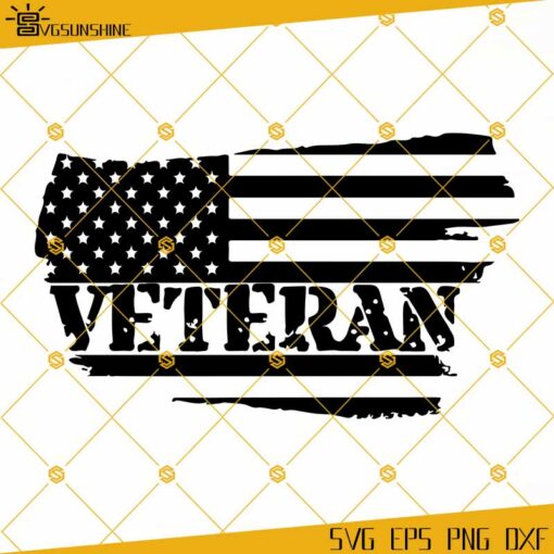 Veteran SVG, USA Distressed Flag SVG, USA Veteran Flag SVG, Us Flag SVG