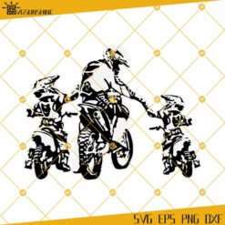 Motorcycle Dad SVG, Daddy Father's Day SVG, Motocross Gift Father And Sons SVG EPS DXF PNG