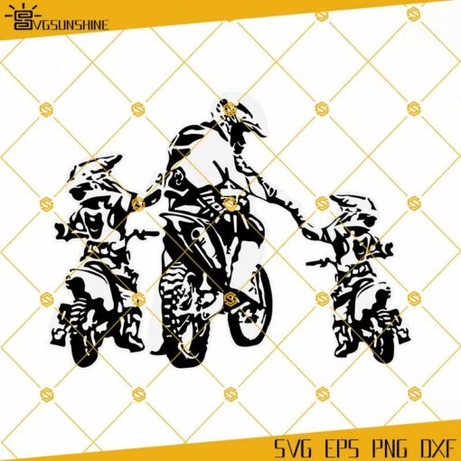 Motorcycle Dad SVG, Daddy Father’s Day SVG, Motocross Gift Father And Sons SVG EPS DXF PNG