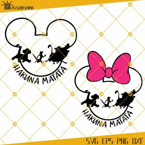 Hakuna Matata SVG Bundle, Disney Inspired SVG, Mickey & Minnie SVG, Lion King SVG