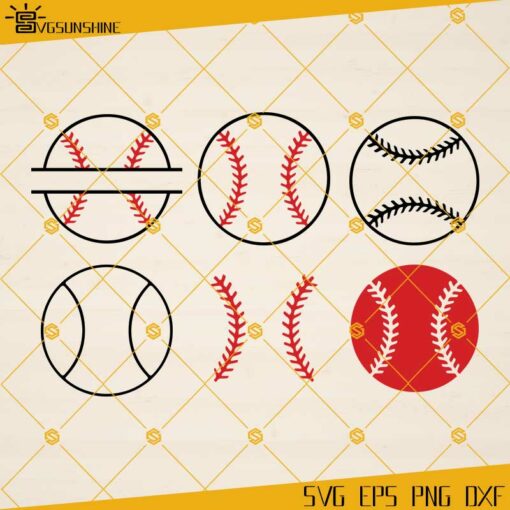 Baseball SVG Bundle, Baseball Stitches SVG, Baseball Monogram SVG, Baseball SVG PNG DXF EPS