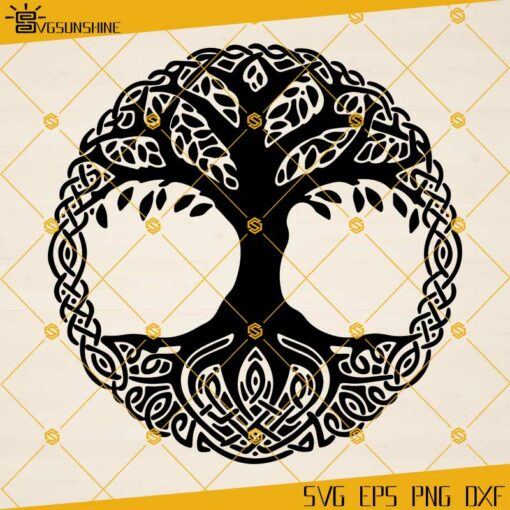 Celtic Tree Of Life Yggdrasil Symbol SVG DXF EPS PNG Clipart Cricut Silhouette