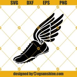 Black Winged Running Shoe Svg, Black Winged Running Shoe Outline From Mercury Svg, Track Shoe Svg