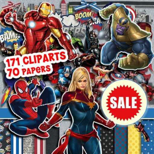 Avengers Clipart, Avengers Paper Avengers PNG, Avengers Digital Paper, Super Hero Clipart, SuperHero PNG