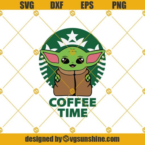 Baby Yoda Coffee Time Svg, Baby Yoda Funny Svg,  Stars War Coffee Svg