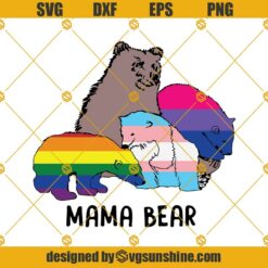 Mama Bear & Baby Bear Svg, Bear Family Svg, Gay Pride Svg, Bear Svg, Lgbt Svg, Lgbt Flag Svg, Lgbt Pride Svg, Lgbtq Svg, Rainbow Svg