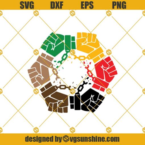 Juneteenth United Freedom Fists Svg, Freedom Day, Juneteenth Svg