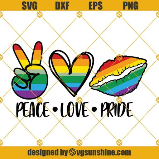 Peace Love Pride Svg, Pride Svg, Gay Pride Svg, Lesbian Pride Svg