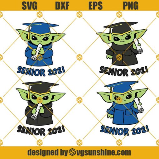 Baby Yoda Graduation Svg, Graduation 2021 Svg, Senior 2021 Svg