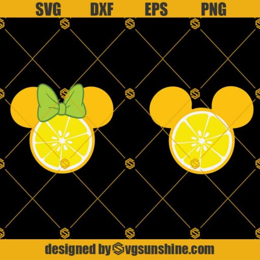 Lemon Mickey Minnie Mouse Svg, Mickey Svg, Lemon Svg, Minnie  Mouse Ears Head Bow Svg