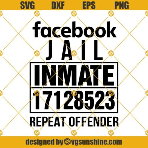 Facebook Jail Inmate Svg, Freedom of Speech Svg, Media Mob Svg