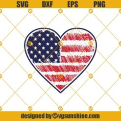 American Flag Heart 4th Of July Svg, 4th Of July Svg, Heart Flag Svg, Patriotic Svg, Fourth Svg