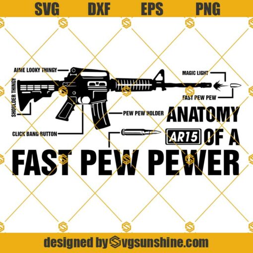 AR 15 Svg, Anatomy Of A Fast Pew Pewer SVG,  2nd Amendment Svg