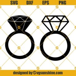 Diamond ring svg, wedding ring svg, diamond engagement ring svg