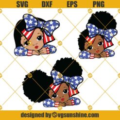 4th of July African American Girl SVG, Peekaboo Girl SVG, Black Girl SVG BUNDLE, 4th of July SVG