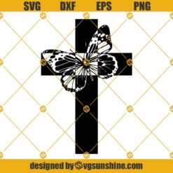 Christian Butterfly Cross SVG, Butterfly SVG, Cross SVG, Cross PNG, Cross Clipart, Butterfly Cross Clipart