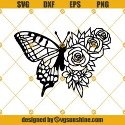 Floral Butterfly Flower Svg, Floral butterfly svg, Butterfly flower svg